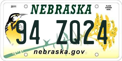 NE license plate 94ZQ24