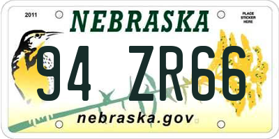NE license plate 94ZR66