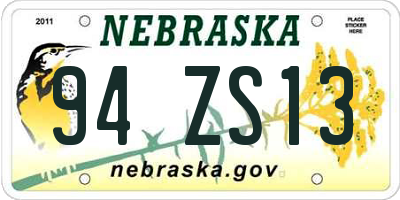 NE license plate 94ZS13