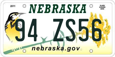 NE license plate 94ZS56