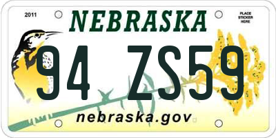 NE license plate 94ZS59