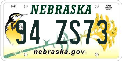 NE license plate 94ZS73