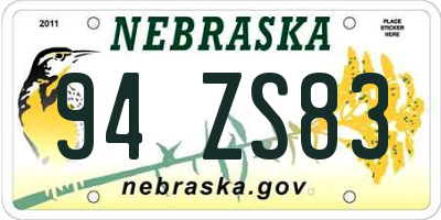 NE license plate 94ZS83