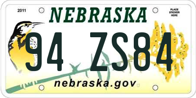 NE license plate 94ZS84