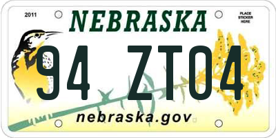 NE license plate 94ZT04