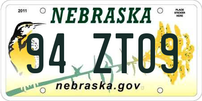 NE license plate 94ZT09