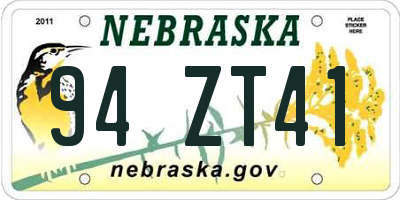 NE license plate 94ZT41