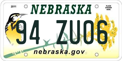NE license plate 94ZU06