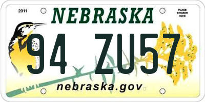 NE license plate 94ZU57