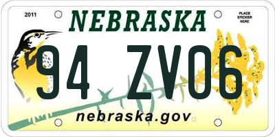 NE license plate 94ZV06