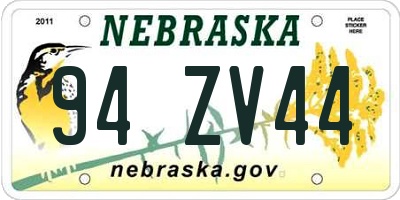 NE license plate 94ZV44