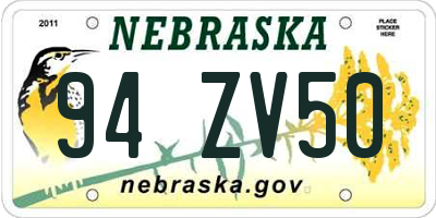 NE license plate 94ZV50