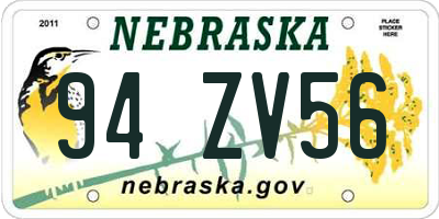 NE license plate 94ZV56