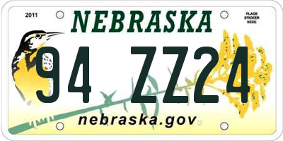 NE license plate 94ZZ24
