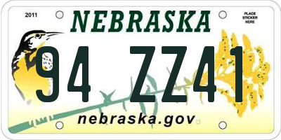 NE license plate 94ZZ41