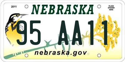 NE license plate 95AA11