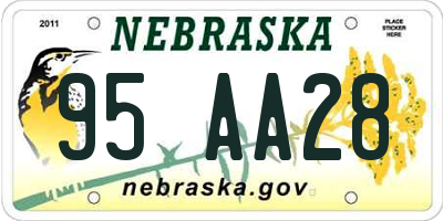 NE license plate 95AA28