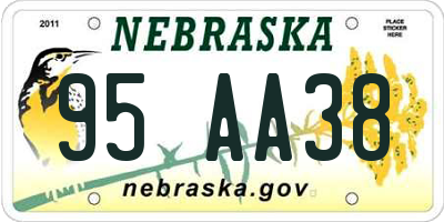 NE license plate 95AA38