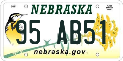 NE license plate 95AB51