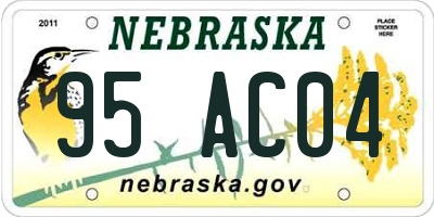 NE license plate 95AC04