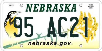 NE license plate 95AC21