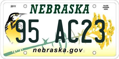 NE license plate 95AC23
