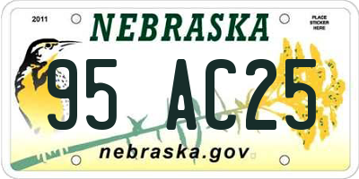 NE license plate 95AC25