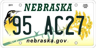 NE license plate 95AC27