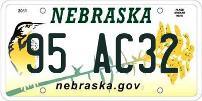 NE license plate 95AC32