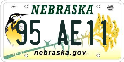NE license plate 95AE11