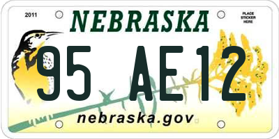 NE license plate 95AE12