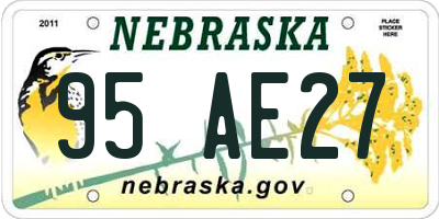 NE license plate 95AE27