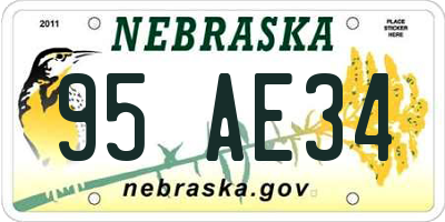 NE license plate 95AE34