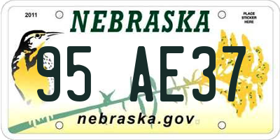 NE license plate 95AE37