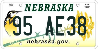 NE license plate 95AE38