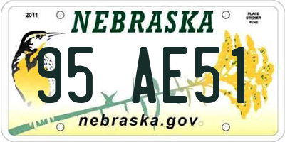 NE license plate 95AE51