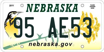 NE license plate 95AE53
