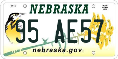 NE license plate 95AE57
