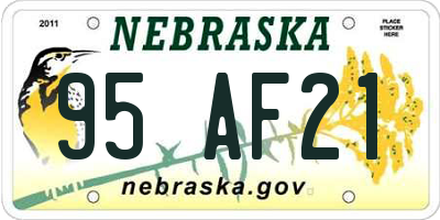 NE license plate 95AF21