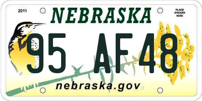 NE license plate 95AF48