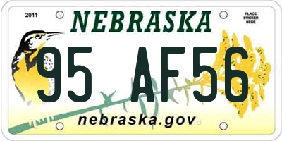 NE license plate 95AF56