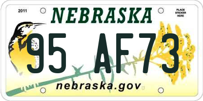 NE license plate 95AF73