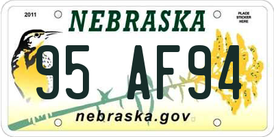 NE license plate 95AF94