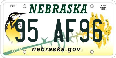 NE license plate 95AF96
