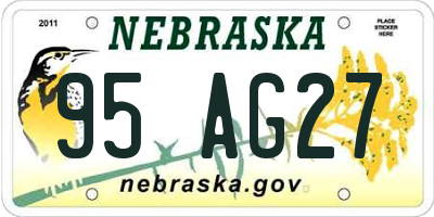 NE license plate 95AG27