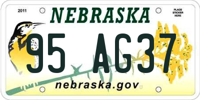 NE license plate 95AG37