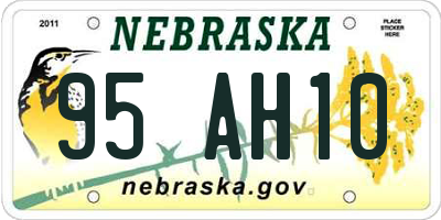 NE license plate 95AH10