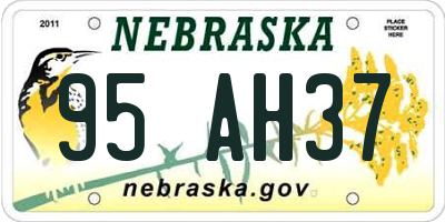 NE license plate 95AH37