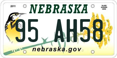 NE license plate 95AH58