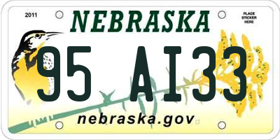 NE license plate 95AI33